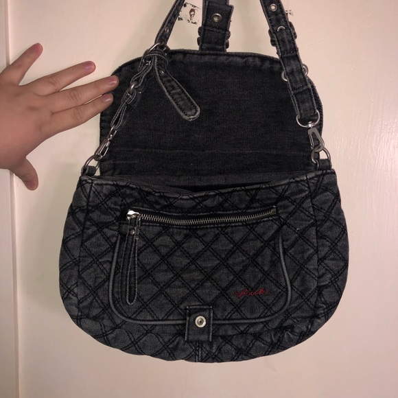 French Connection black jean quilted shoulder bag - Picture 3 of 4